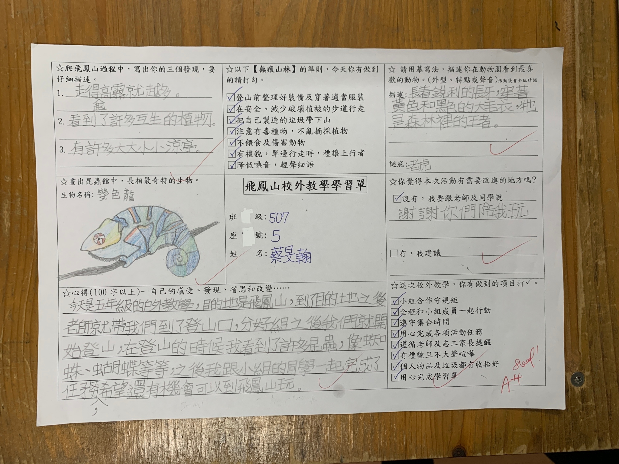 參訪學習單
