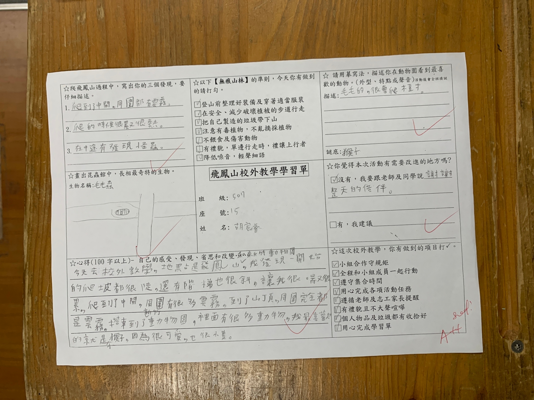 參訪學習單