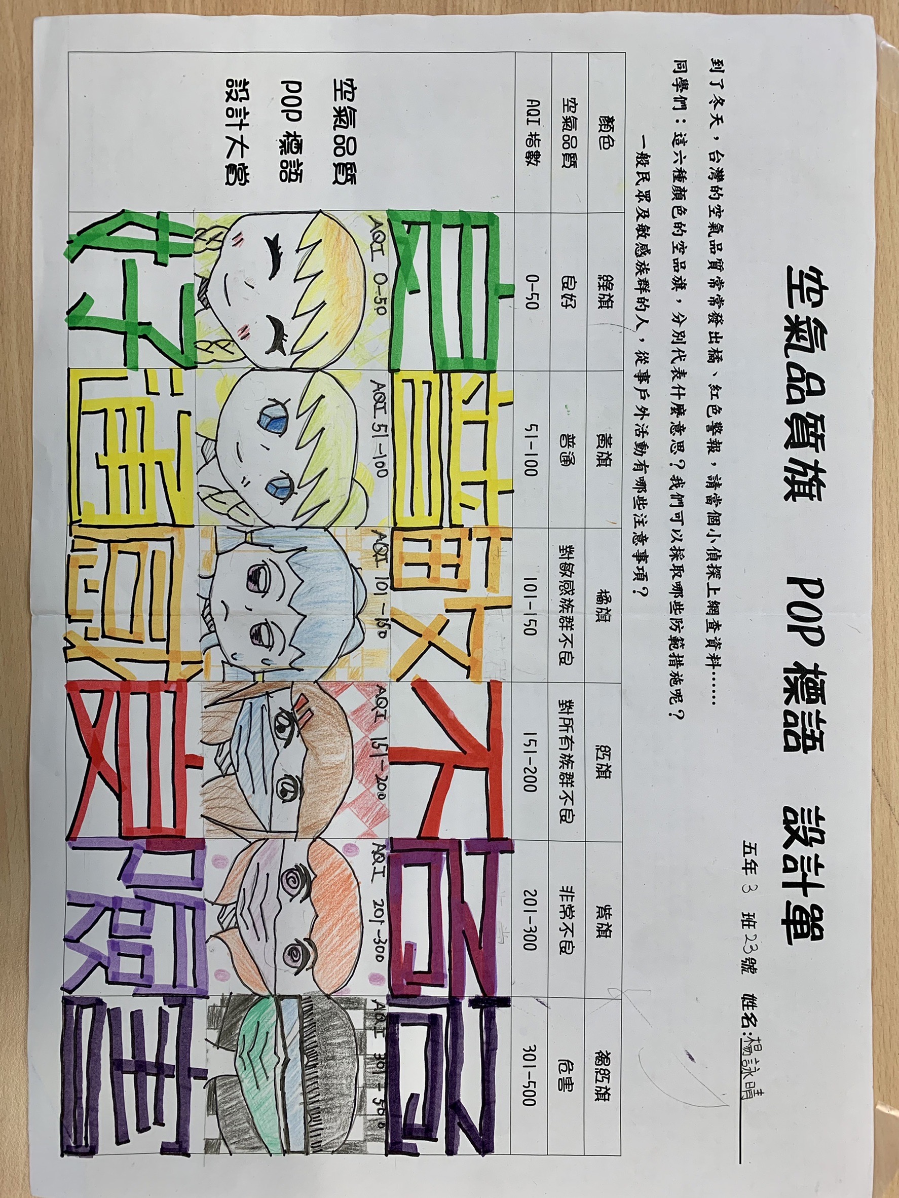 空汙標語POP設計